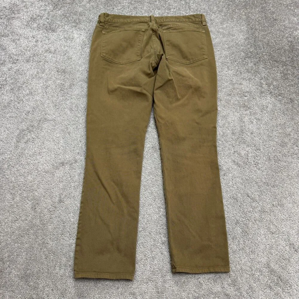 J.Crew Toothpick Ankle Denim Jeans Womens 29 Brown Mid Rise Cotton Blend Stretch